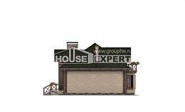 180-010-П Проект двухэтажного дома с мансардой и гаражом, средний домик из поризованных блоков Рязань, House Expert