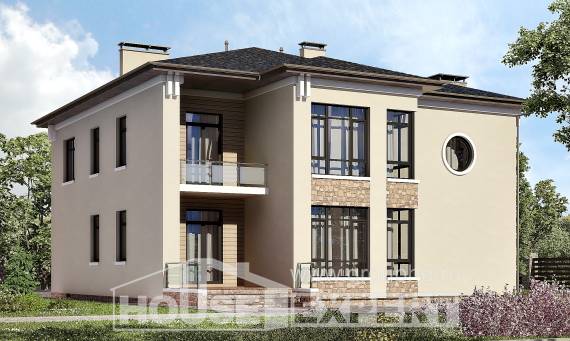 300-005-Л Проект двухэтажного дома, классический коттедж из кирпича, Скопин