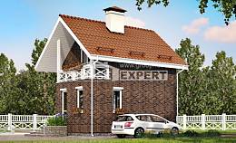 045-001-Л Проект двухэтажного дома с мансардой, красивый домик из газосиликатных блоков Скопин, House Expert