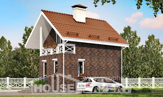 045-001-Л Проект двухэтажного дома с мансардой, красивый домик из газосиликатных блоков Скопин, House Expert
