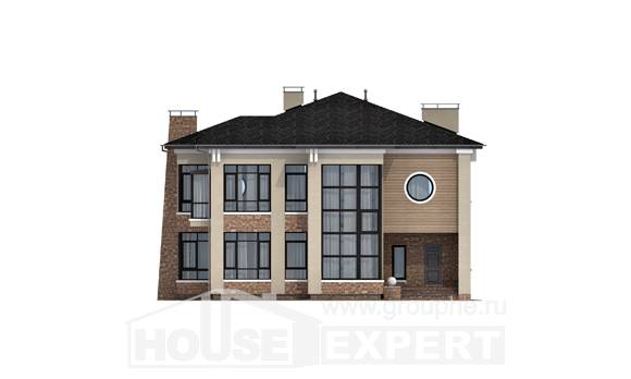 300-005-Л Проект двухэтажного дома, большой загородный дом из кирпича, Рязань