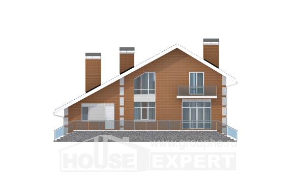 190-006-П Проект двухэтажного дома с мансардой и гаражом, простой коттедж из газосиликатных блоков, Сасово
