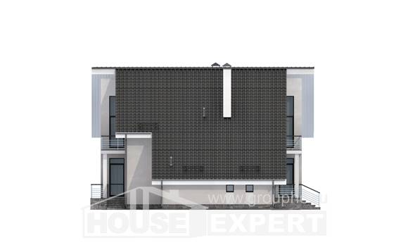 200-007-Л Проект двухэтажного дома мансардный этаж и гаражом, простой коттедж из твинблока, Касимов