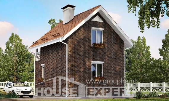 045-001-Л Проект двухэтажного дома с мансардой, красивый загородный дом из газосиликатных блоков Сасово, House Expert