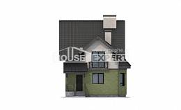 120-003-П Проект двухэтажного дома с мансардой, недорогой дом из поризованных блоков Касимов, House Expert