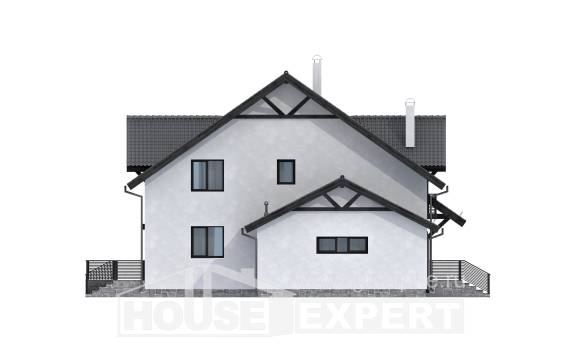 290-003-П Проект двухэтажного дома мансардный этаж, просторный коттедж из пеноблока Скопин, House Expert