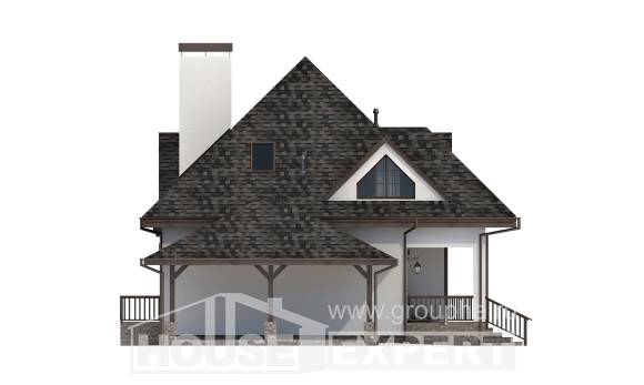 110-002-Л Проект двухэтажного дома с мансардным этажом, гараж, красивый дом из газобетона Скопин, House Expert