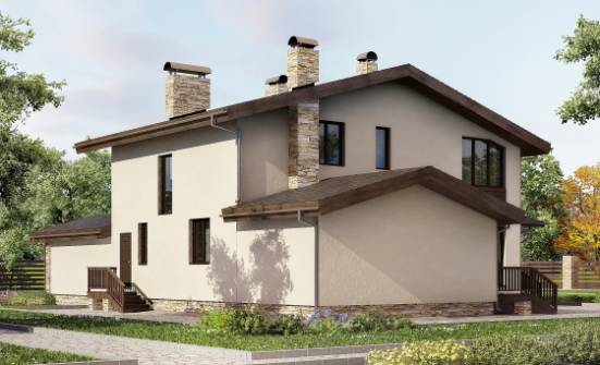 220-001-Л Проект двухэтажного дома с мансардой, гараж, средний домик из арболита, Сасово