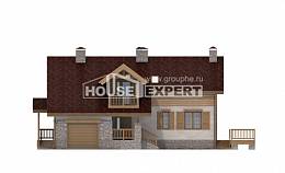 165-002-П Проект двухэтажного дома с мансардным этажом и гаражом, доступный коттедж из блока Сасово, House Expert
