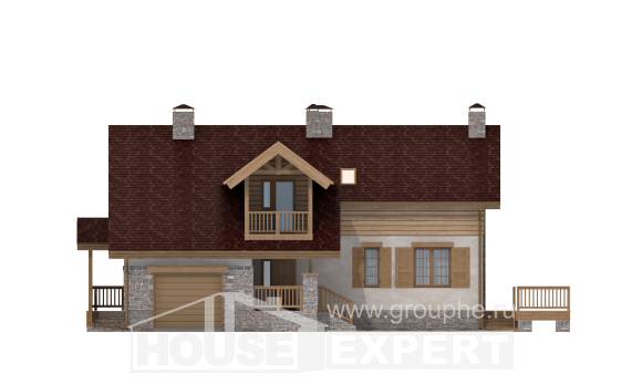 165-002-П Проект двухэтажного дома с мансардным этажом и гаражом, доступный коттедж из блока Сасово, House Expert