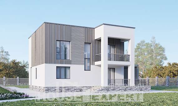 150-017-П Проект двухэтажного дома, простой дом из газобетона, Рязань