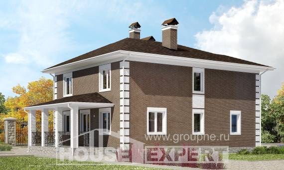 185-002-П Проект двухэтажного дома, небольшой загородный дом из поризованных блоков Рязань, House Expert