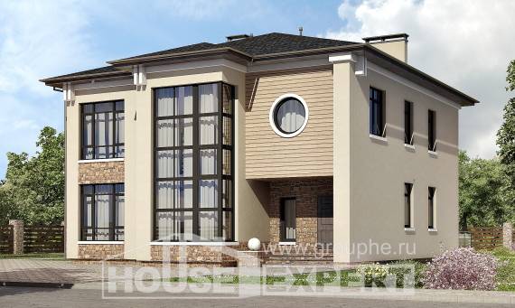 300-005-Л Проект двухэтажного дома, огромный домик из кирпича, Сасово