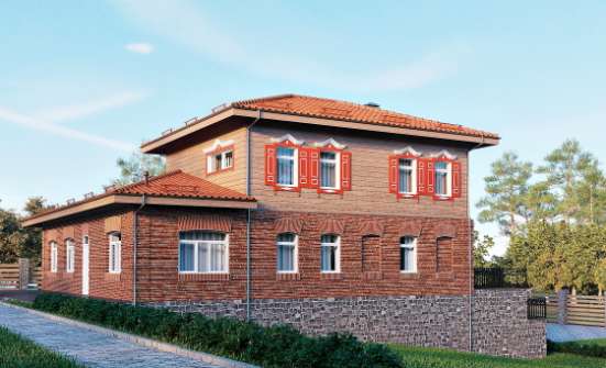 380-002-Л Проект трехэтажного дома, гараж, просторный дом из кирпича Рязань | Проекты домов от House Expert