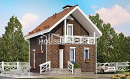 045-001-Л Проект двухэтажного дома с мансардным этажом, крохотный коттедж из теплоблока Рязань, House Expert
