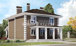 185-002-П Проект двухэтажного дома, простой загородный дом из блока Сасово, House Expert