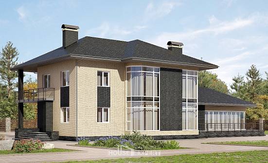 305-003-Л Проект двухэтажного дома, современный домик из теплоблока Касимов | Проекты домов от House Expert