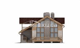 165-002-П Проект двухэтажного дома с мансардой, гараж, компактный коттедж из блока Сасово, House Expert