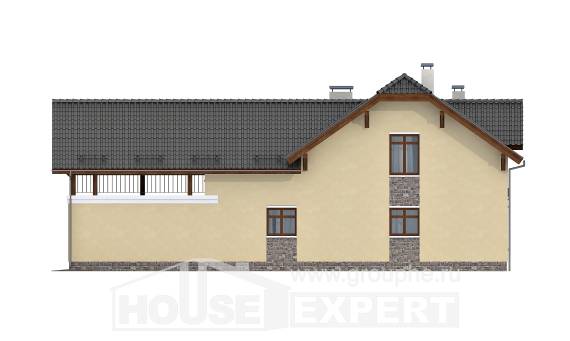 255-003-П Проект трехэтажного дома с мансардой и гаражом, простой коттедж из газобетона Касимов, House Expert
