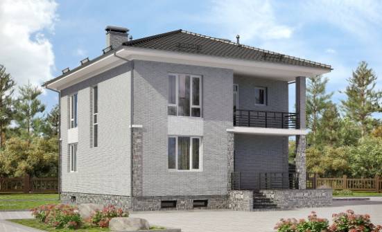 275-004-П Проект трехэтажного дома, гараж, современный загородный дом из кирпича, Касимов