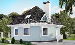110-001-Л Проект двухэтажного дома мансардный этаж, простой домик из поризованных блоков Касимов, House Expert