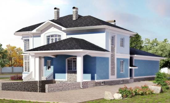 620-001-П Проект трехэтажного дома, гараж, классический дом из арболита, Касимов