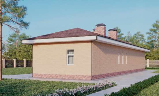 110-006-Л Проект бани из пеноблока Скопин | Проекты одноэтажных домов от House Expert