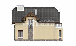 255-003-П Проект двухэтажного дома мансардой и гаражом, просторный домик из газобетона, Касимов