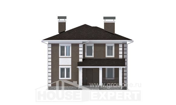 185-002-П Проект двухэтажного дома, экономичный дом из теплоблока Сасово, House Expert