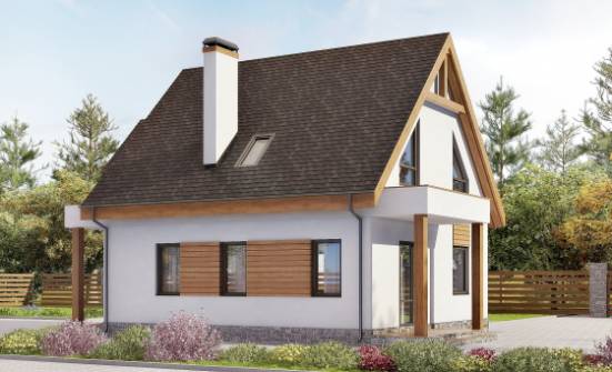 120-005-П Проект двухэтажного дома с мансардой, гараж, экономичный загородный дом из блока Сасово | Проекты домов от House Expert