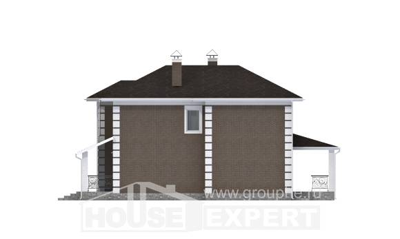 185-002-П Проект двухэтажного дома, классический загородный дом из теплоблока Скопин, House Expert