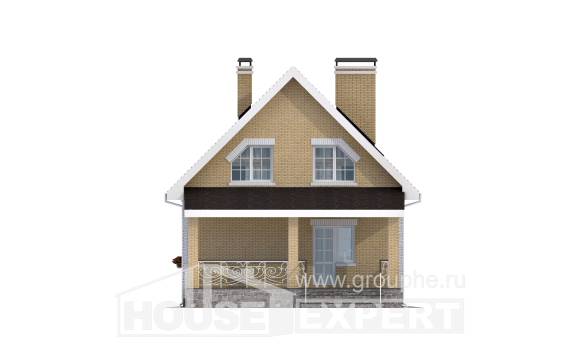 130-004-П Проект двухэтажного дома с мансардой, компактный дом из керамзитобетонных блоков Рязань, House Expert