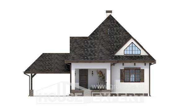 110-002-Л Проект двухэтажного дома с мансардой и гаражом, экономичный коттедж из твинблока Касимов, House Expert