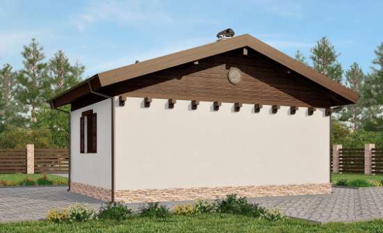 040-003-П Проект бани из газосиликатных блоков Скопин | Проекты одноэтажных домов от House Expert