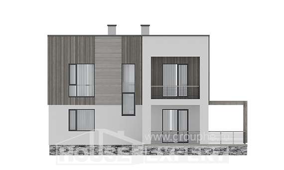 150-017-П Проект двухэтажного дома, компактный дом из газосиликатных блоков Скопин, House Expert