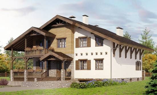 400-004-П Проект трехэтажного дома с мансардой, гараж, большой коттедж из кирпича Сасово | Проекты домов от House Expert