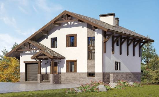 305-002-П Проект трехэтажного дома с мансардой, гараж, большой загородный дом из кирпича, Рязань