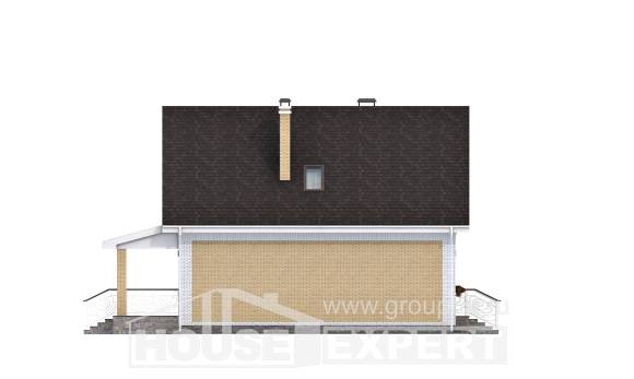130-004-П Проект двухэтажного дома мансардой, простой коттедж из керамзитобетонных блоков, Скопин