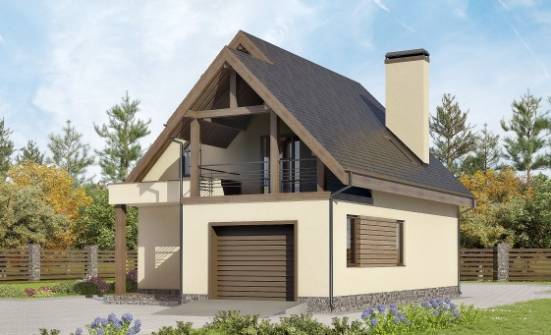120-005-Л Проект двухэтажного дома с мансардой, гараж, современный дом из арболита Касимов | Проекты домов от House Expert