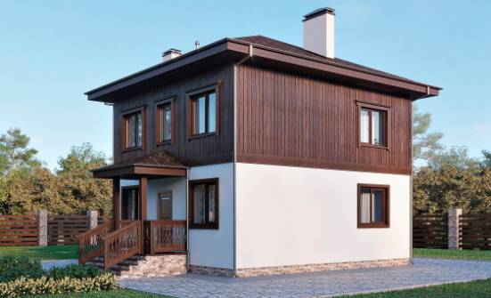 100-006-Л Проект двухэтажного дома, бюджетный домик из бризолита Скопин | Проекты домов от House Expert